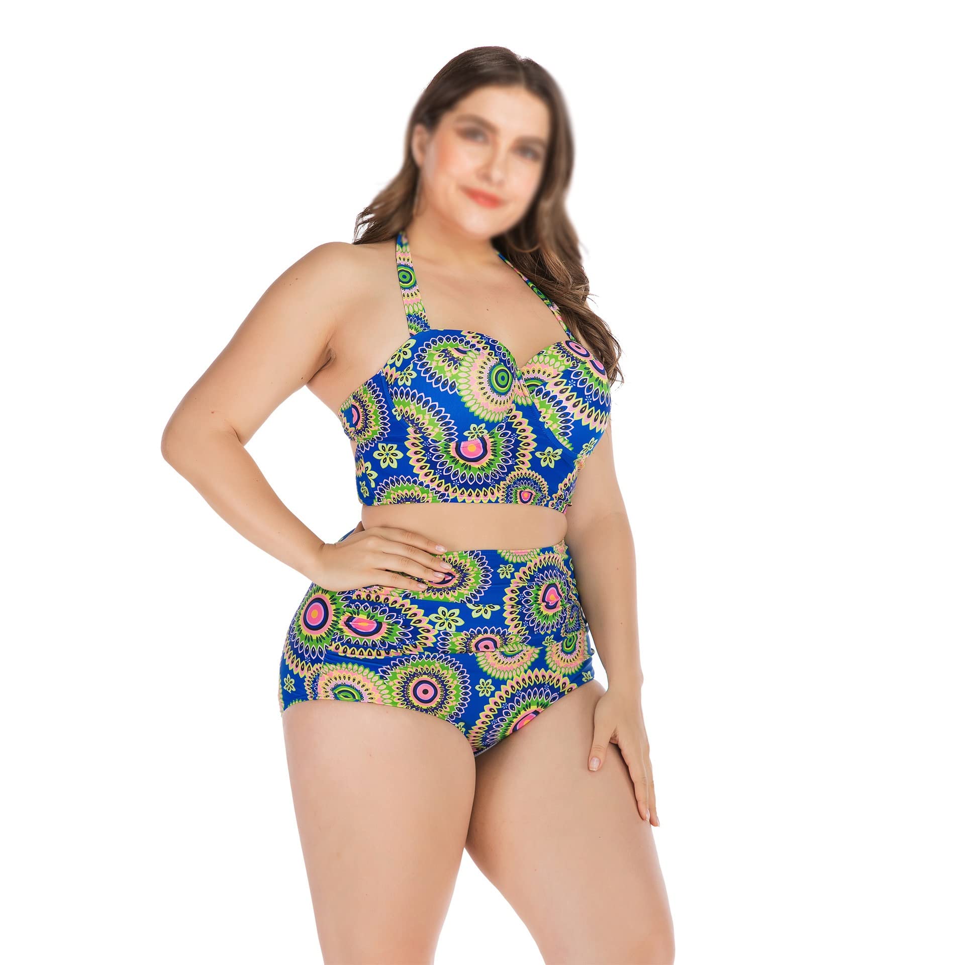 Bikini Halter Bikini Damskie bikini w dużych rozmiarach Dwuczęściowe stroje kąpielowe bikini (kolor: A, rozmiar: kod XXL) (kod A XXL)