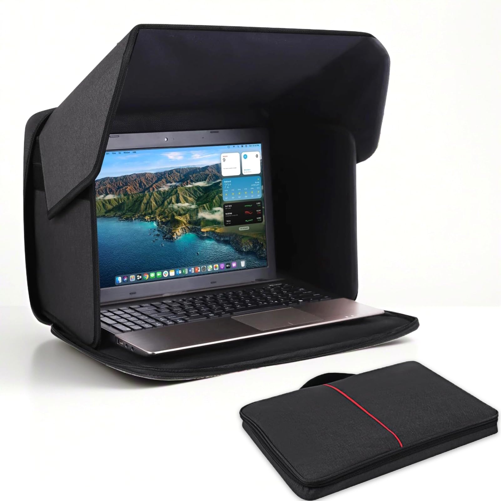 VBESTLIFE Ombra da Sole per Laptop, Laptop Sun Gare Shield Privacy Screen Hood, Borsa per Lapte per Laptop Pieghevole per Esterno, per 16 Pollici e Sotto i Laptop