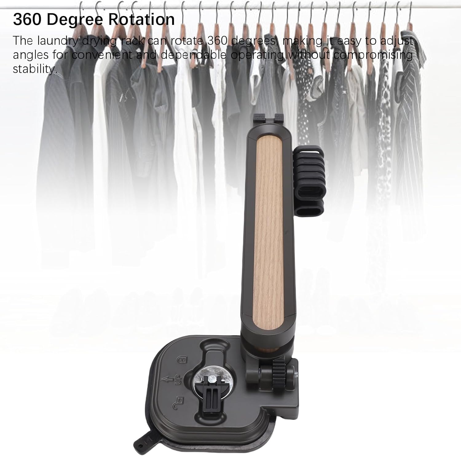 Luqeeg Clothes Drying Rack Wall Mounted, Retractable Folding Drying Rack Clothing, Aluminum Alloy 360 Deg Rotation Wall Laundry with Suction Cup for Laundry Balcony Bathroom