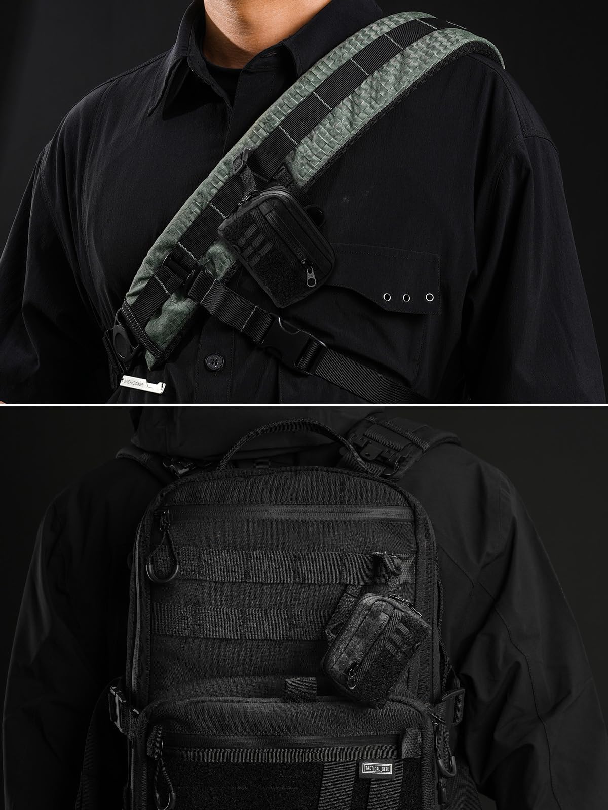 TACTICAL_GEEK Storage A18 EDC Utility Pouch - Bolsa compacta para auriculares inalámbricos con cierre rápido, mini monedero, para uso diario, viajes al aire libre, Negro , mini, Monedero