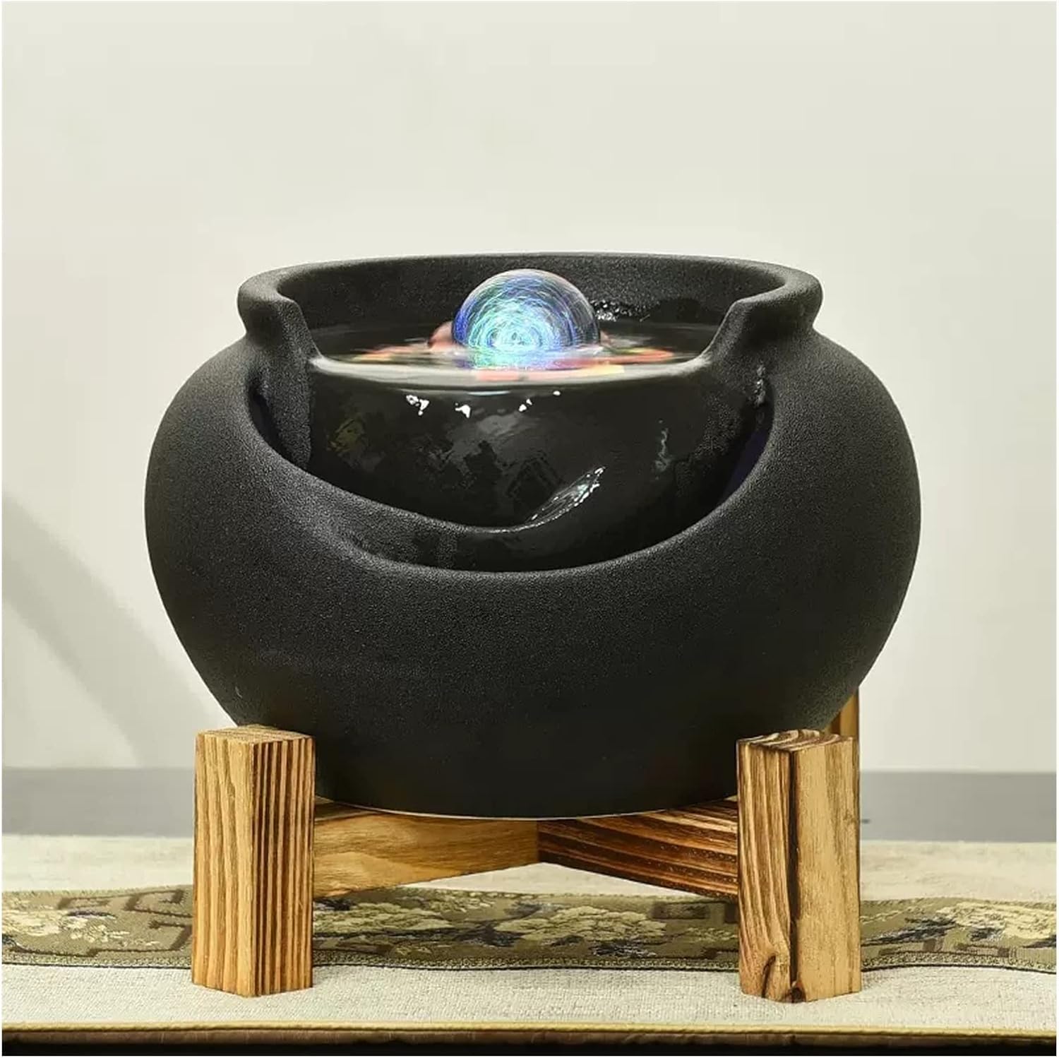 Office Fountain Ceramic Table Top Fountain Home Decor Tabletop Fountain Office Garden Ceramic Fountain for Indoor Use Water Fountain Decor