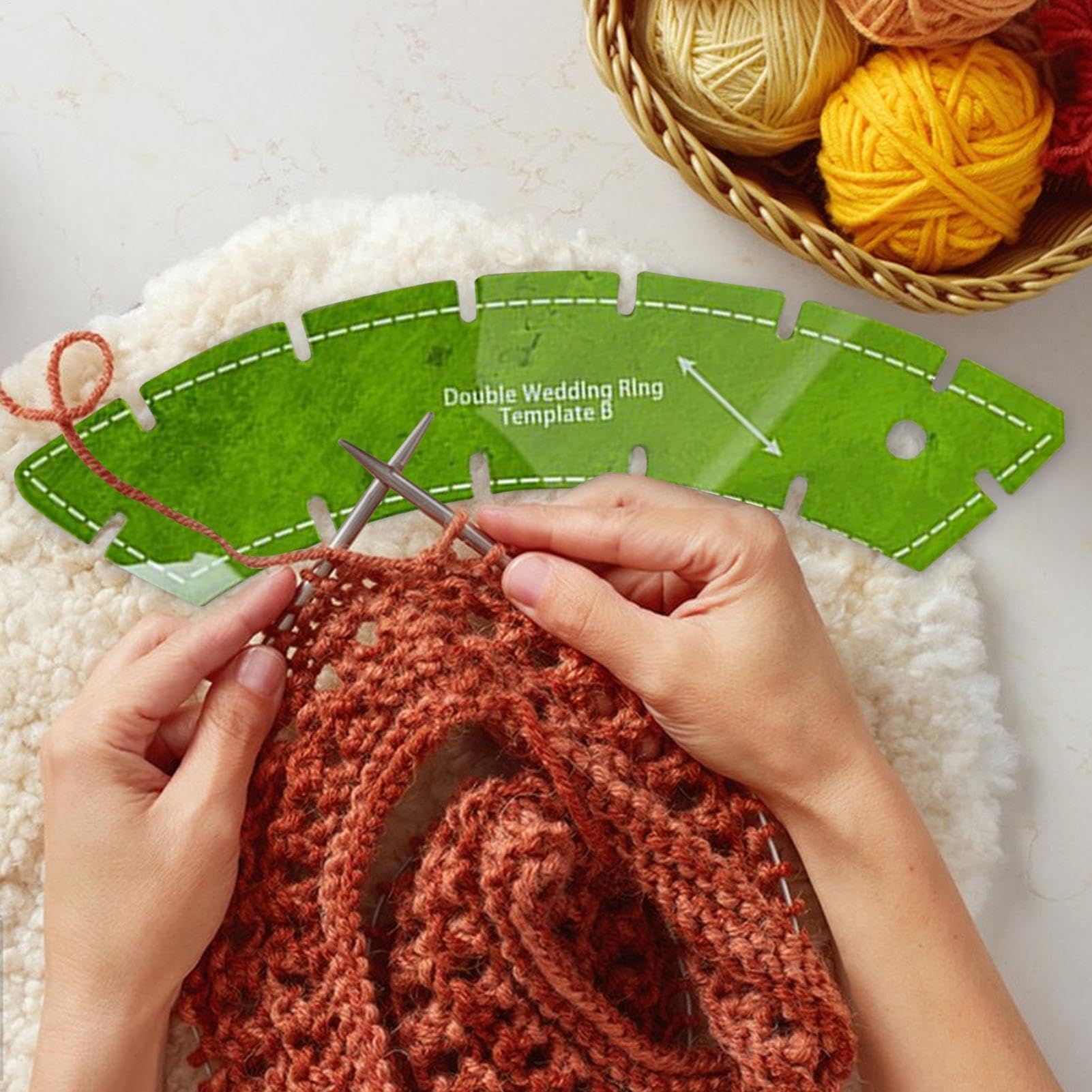 5X Double Wedding Ring Quilt Templates, Multifunctional Reusable Quilting Gauge Tool, Quilting Ruler Templates Sewing Pattern Tools, Wedding Ring Set for Crafting