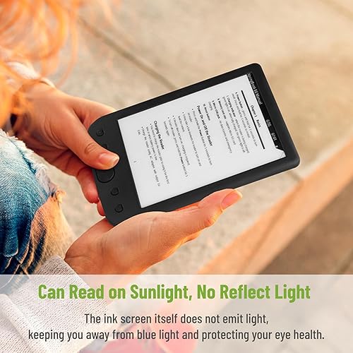 Miniatura 5 de Lector E, lector de libros electrónicos con pantalla de tinta de 6 pulgadas, 8 GB de almacenamiento, botones mecánicos de navegación, con película
