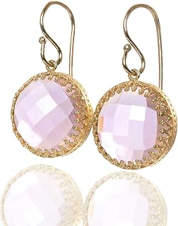 Anemone Rose Quartz Jewelry Earrings - Customizable Drop Dangle Earrings - Statement Earrings, Gemstone Earrings, Bridal Earrings, Rose Quartz Earrings - with Jewelry Box