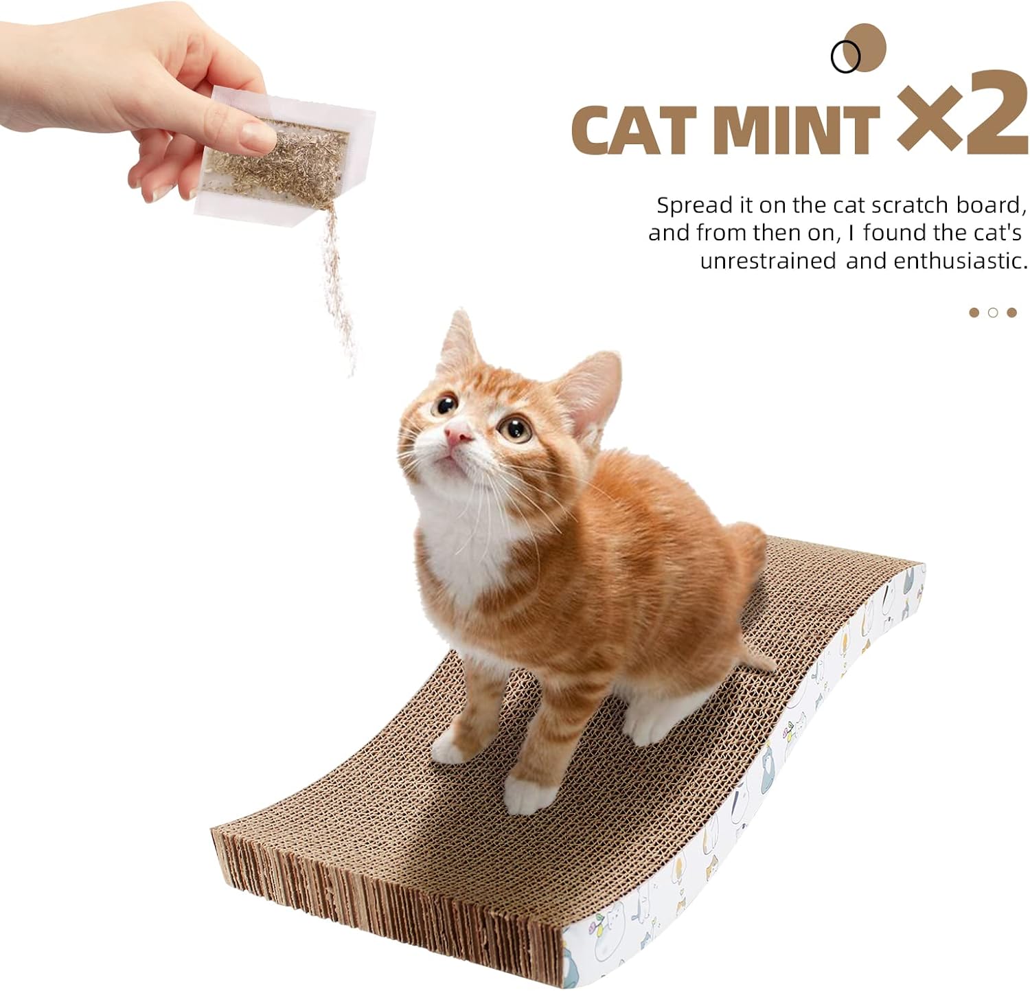review Cardboard Scratcher Pad, 2 Pcs Cat Scratchers for Indoor Cats Grinding Claw and Tooth Board Cat Scratcher Cardboard Cat Scratching Board