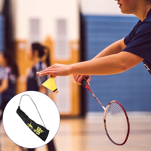 Miniatura 2 de Bolsa de raqueta de bádminton  Bolsa de tela de terciopelo con cordón, bolsa de almacenamiento para raqueta, para hombres, mujeres, jugadores,