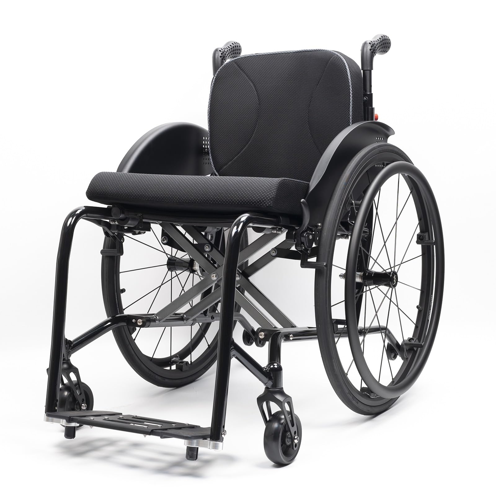 Silla De Ruedas Deportiva Ligera Plegable Todo Terreno,Ultraligera de Aleación de Aluminio，sillas De Ruedas Manuales Autopropulsadas,Desbloqueo Rápido,Transporte Fácil(Seat width 38cm/15in)