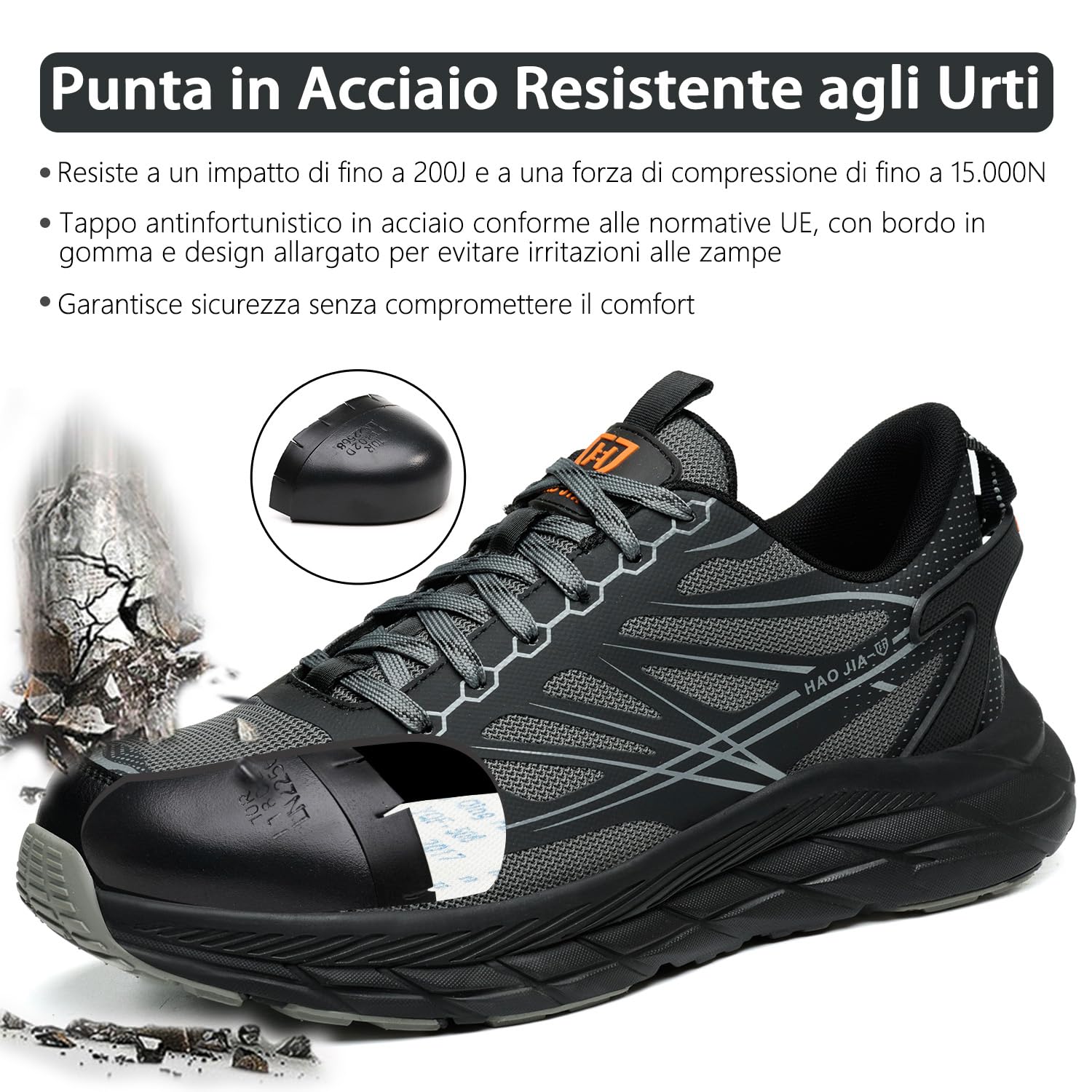 RUGNOR Scarpe Antinfortunistiche Uomo Donna Estive Scarpe Antinfortunistica Leggere Comode Traspirante Scarpe da Lavoro EU 37-46