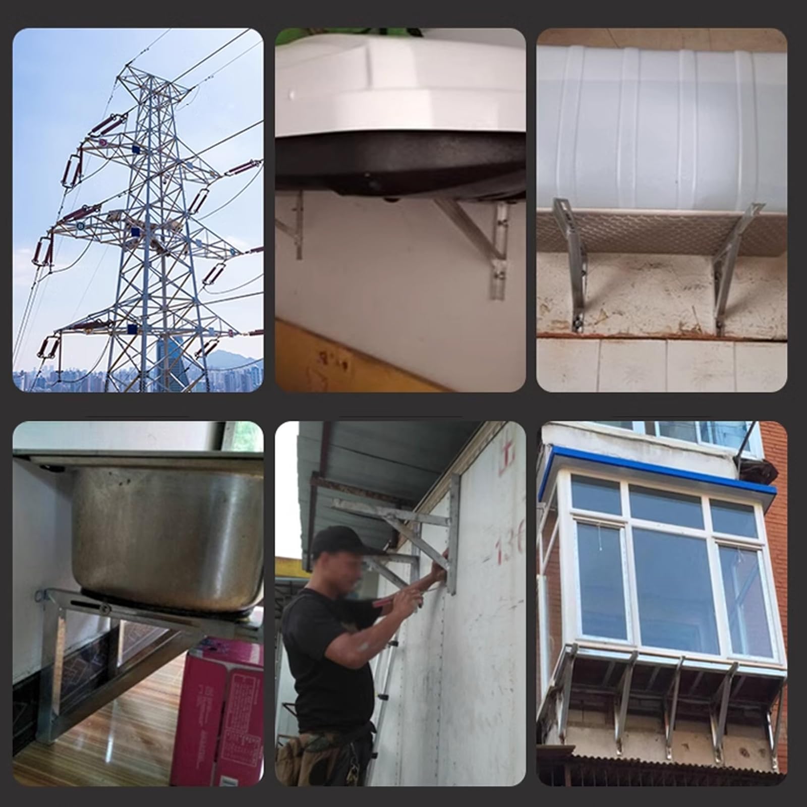 2 sztuki wsporników do dużych obciążeń, do konsoli do dużych obciążeń, metalowy wspornik regałowy, trójkątne uchwyty, kątownik do montażu na ścianie, ze śrubami, srebrny (70 cm)