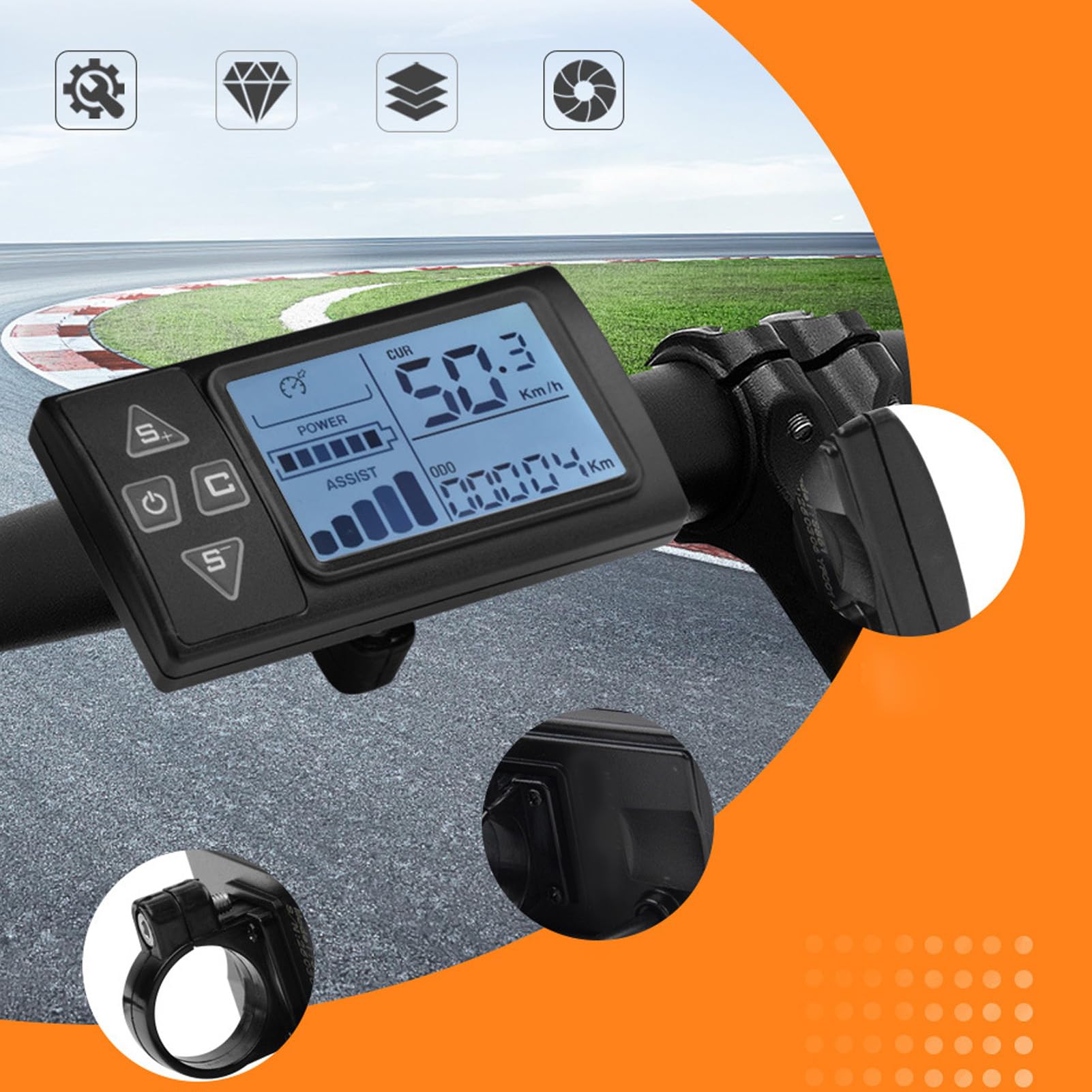 Kit Controller Motore Brushless per Bici Elettrica, Kit Pannello Display LCD S861 3 modalità Sinusoidale 36V 48V 500W 750W 22A