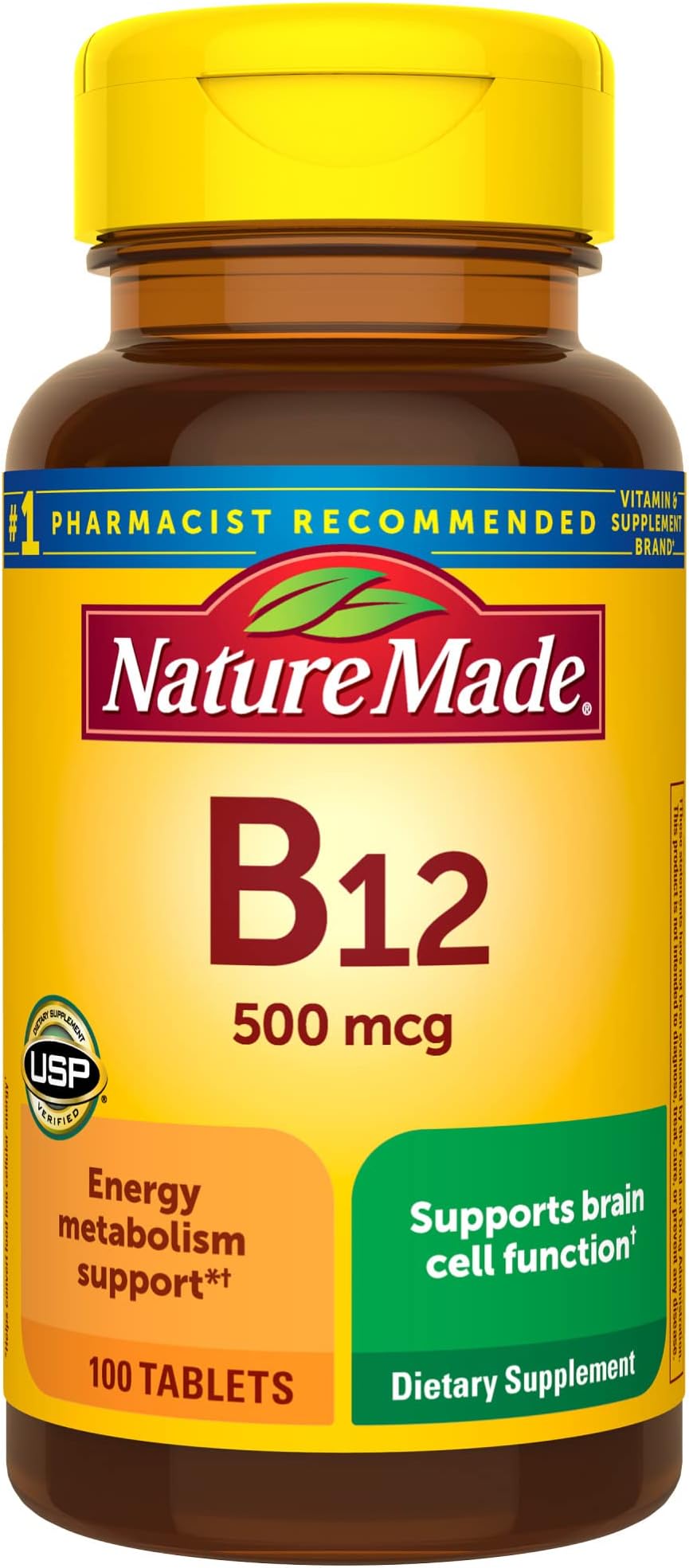 Nature Made Vitamin B Mcg Tablets For Metabolic Health 100 Count