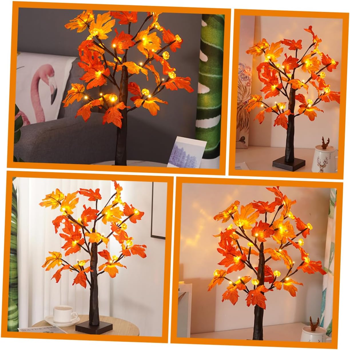 STOBAZA Led Branch Lights Luminous Tree Decor Maple Leaves Tree Light for Indoor Thanksgiving Decor