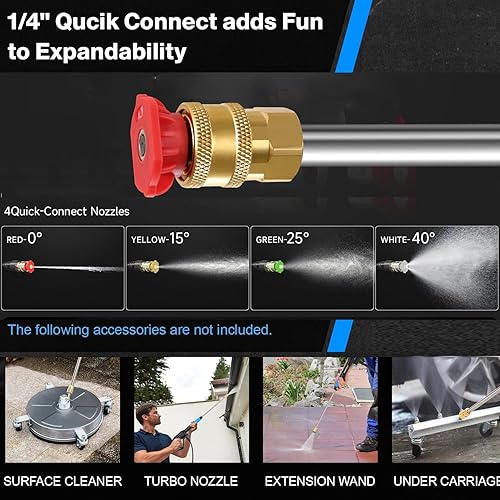 Miniatura 5 de Limpiador a presión de alta potencia con botella de jabón para el hogar, lavado de autos, limpieza de vallas, patio (azul)