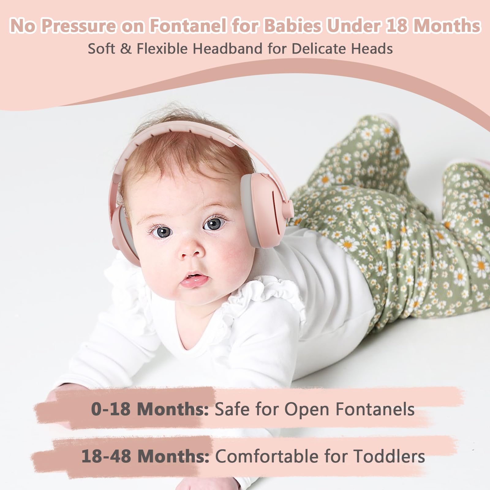 Cascos Antiruido Niños, Protectores Auditivos para Bebé 2-en-1 (0-4 años),Reducción de Ruido de 25dB, Banda Ajustable y Carcasa ABS Ligera,Cascos Ruido Bebe