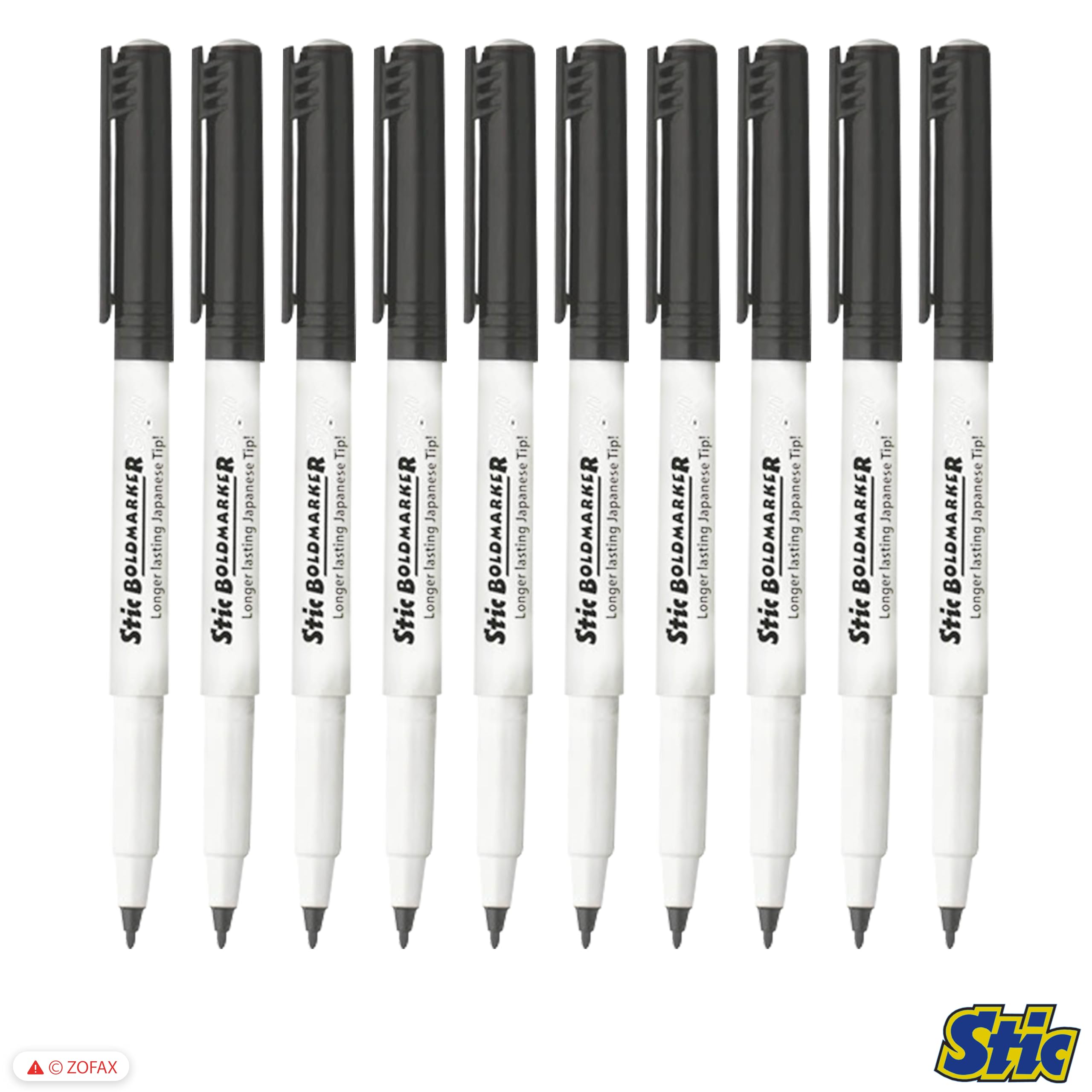 BM25 Sign Fineliner Pens, BLACK, Pack of 10, Medium Fibre Point - Image 4