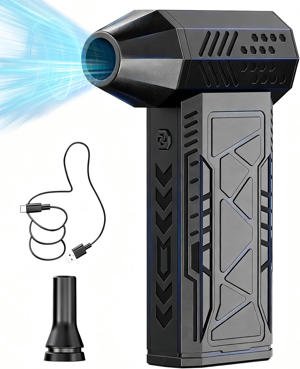 Electric Air Duster-150000RPM Super Power Blower, 4-Gear Adjustable Mini Blower with Fast Charging, Rechargeable Dust Blower for Computer, Keyboard, Car, and Home Cleaning