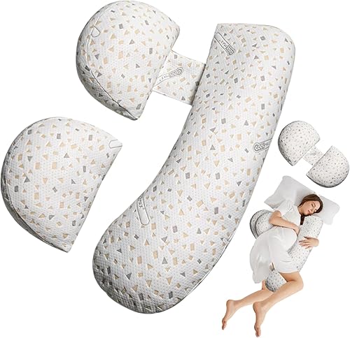 Oskeray Almohada de embarazo para dormir, almohada de maternidad Baby Bub para caderas, espalda, piernas, almohada de maternidad con funda de