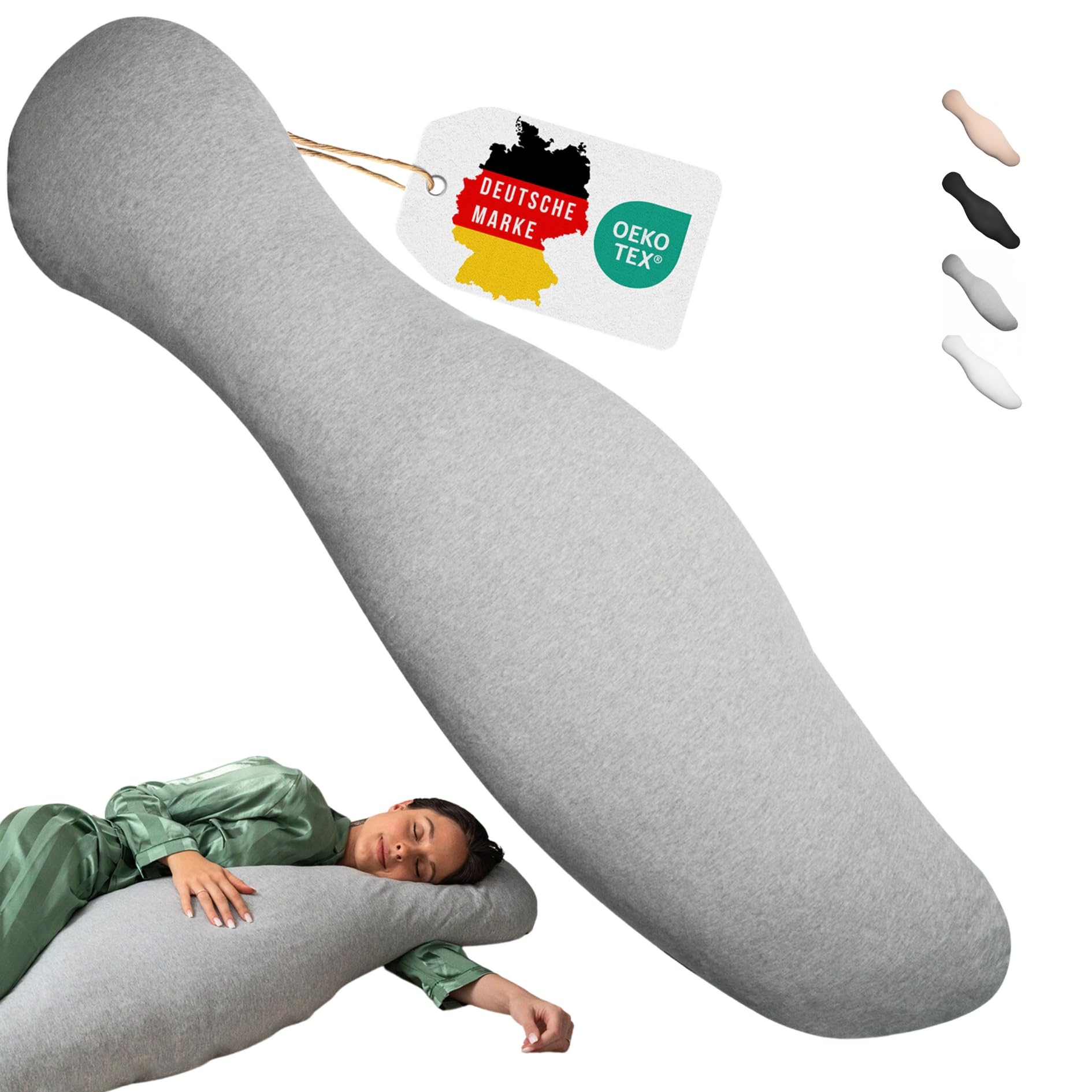 Almohada ergonómica para dormir de lado, alivia los hombros, la espalda y la cadera, rellenable individualmente, para todas las personas que duermen de lado y mujeres embarazadas, 100%