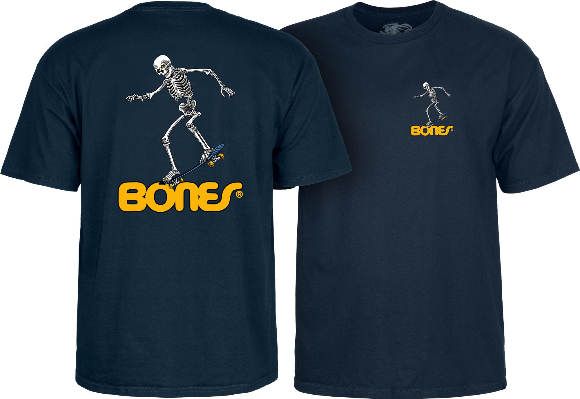 Powell Peralta Skateboard Skeleton '3' T-Shirts, Navy, Medium
