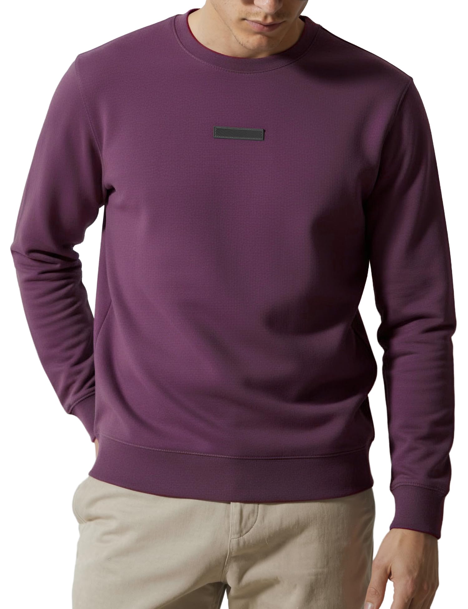 Premium Microfiber Blend Sweatshirt, Fleece Lined Sweatshirts for Men, No-Fade Colours Winter Wear for Men, Ideal for 10-15 Degrees C