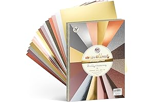 A4 Metallic Cardstock, 32 Sheets 250gsm Heavy Cardstock Paper for Craft, Scrapbook,...