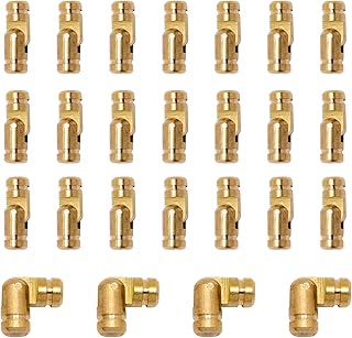 25PCS Brass Barrel Hinges, Hidden Concealed Cylinder Hinge, Folding Support Small Invisible Hinges for Jewelry Box Cabinet Door Wooden Box DIY Crafts, 5mm x 15mm (0.2" x 0.6")