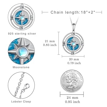 Amazon | SVODEA コンパスネックレス レディース 925