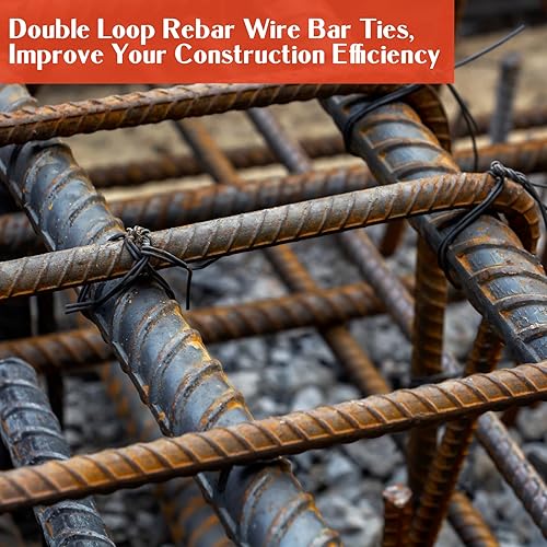 Miniatura 6 de 1000 unidades de 6 pulgadas de doble bucle de barras de alambre de alambre de calibre 16 para valla de seguridad de acero de hormigón