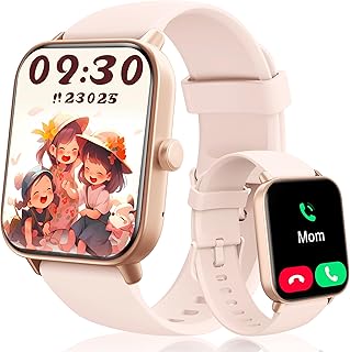 KALINCO Reloj Inteligente Niños, Smartwatch Niña con Alexa Llamadas y Whatsapp Estrés Frecuencia Cardíaca SpO2 100 Deportes Sueño Regalo Niño 5+ años