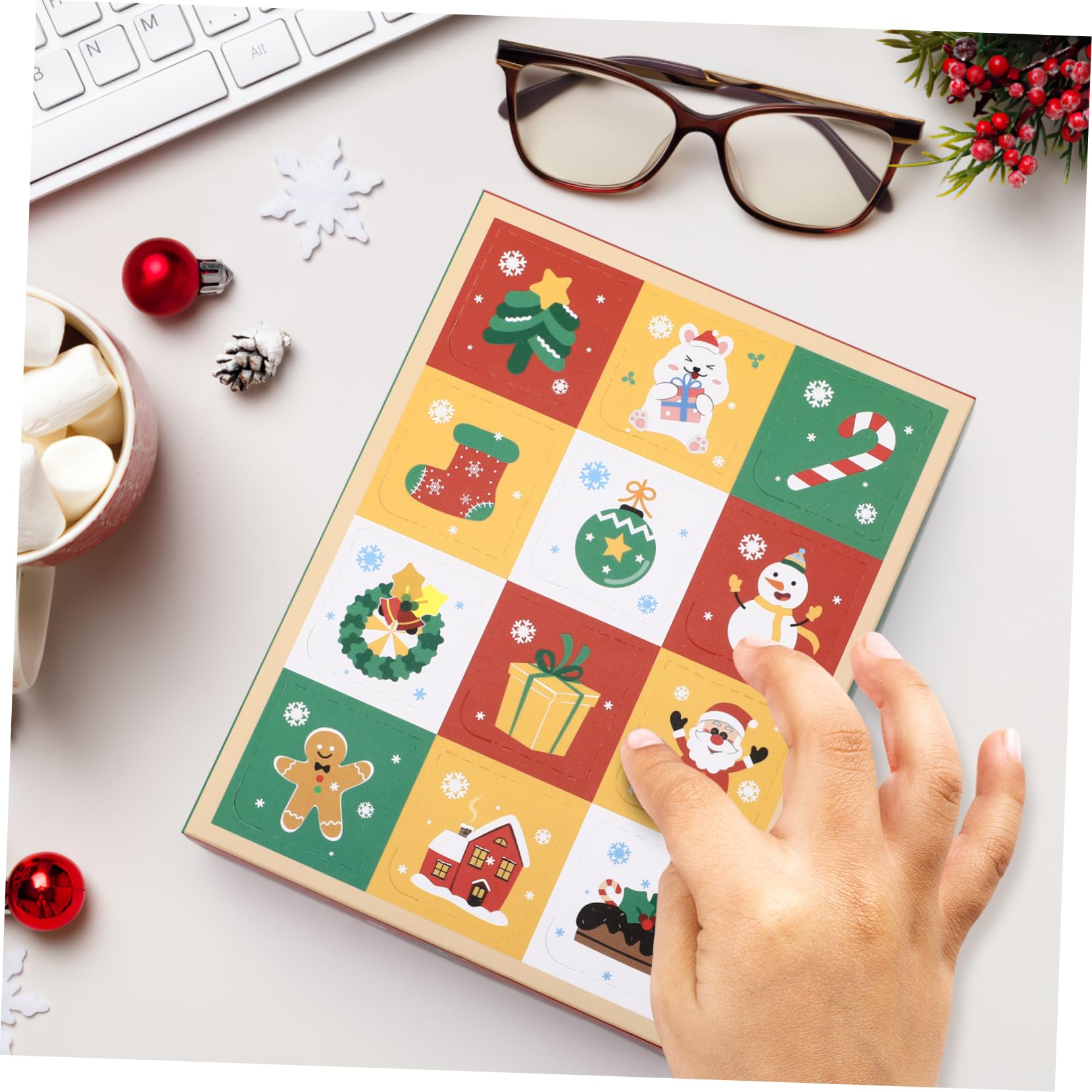 Zerodeko 2 Series Caja De Navideña Compartimentos De Caja Vacía Para Dulces Y Pasteles Ligera Y Para Fiestas Y Celebraciones 10 Piezas*2