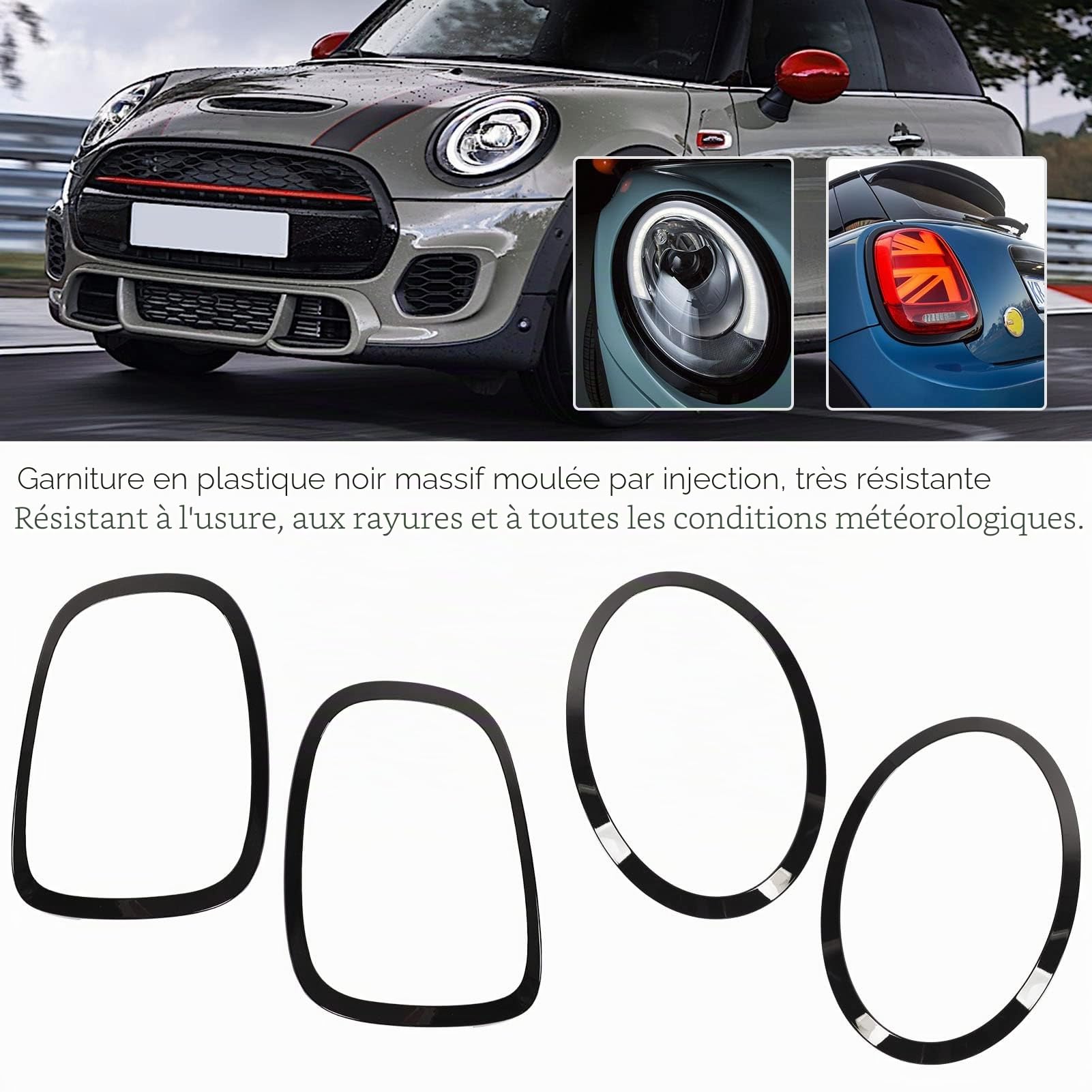 Autres Accessoires, Garnitures de Couverture de Contour pour F55 F56 F57 One S Jcw 2014 + Feu Arrière de Phare Noir Brillant pour F55 F56 F57 One S Jcw 2014+