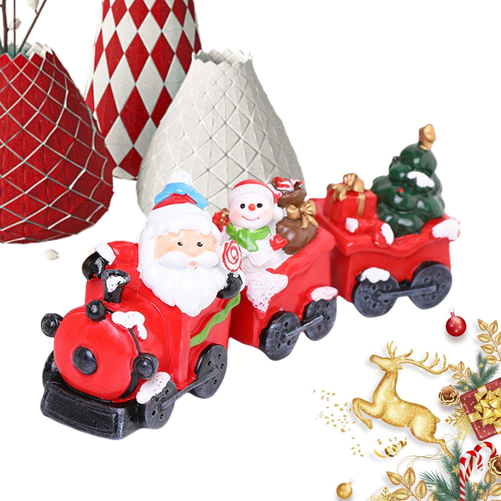 Weihnachtseisenbahn-Set,Weihnachtsspielzeugeisenbahn-Set - Niedliche Weihnachtsdekoration, Weihnachtszug-Sets, kleines Zug-Set - Weihnachtszug-Figur, Lernspielzeug, tragbares