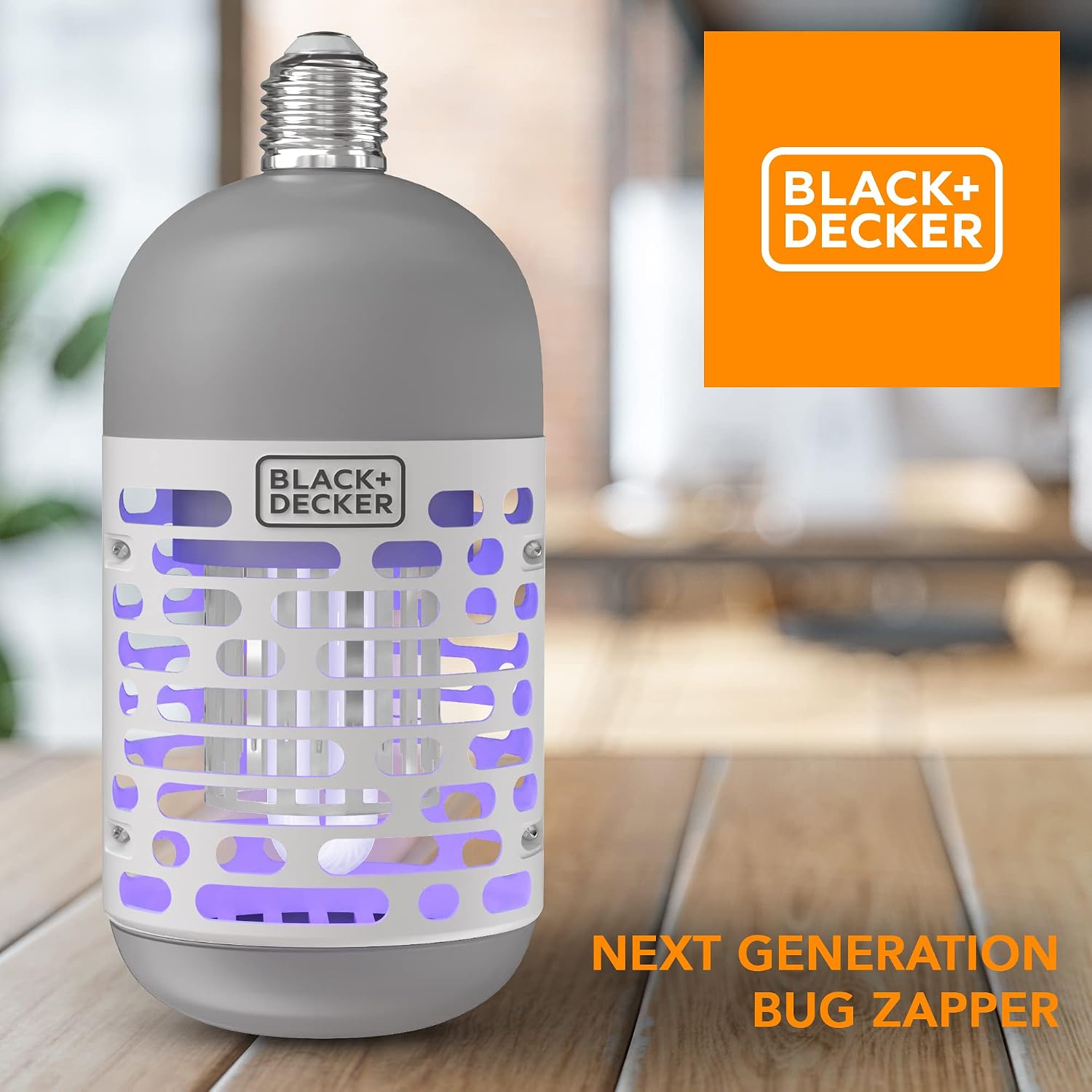 BLACK+DECKER UV LED Light Bulb Electric Bug Zapper for Indoor & Outdoor Use, Helps protect Up to 500 Square Feet