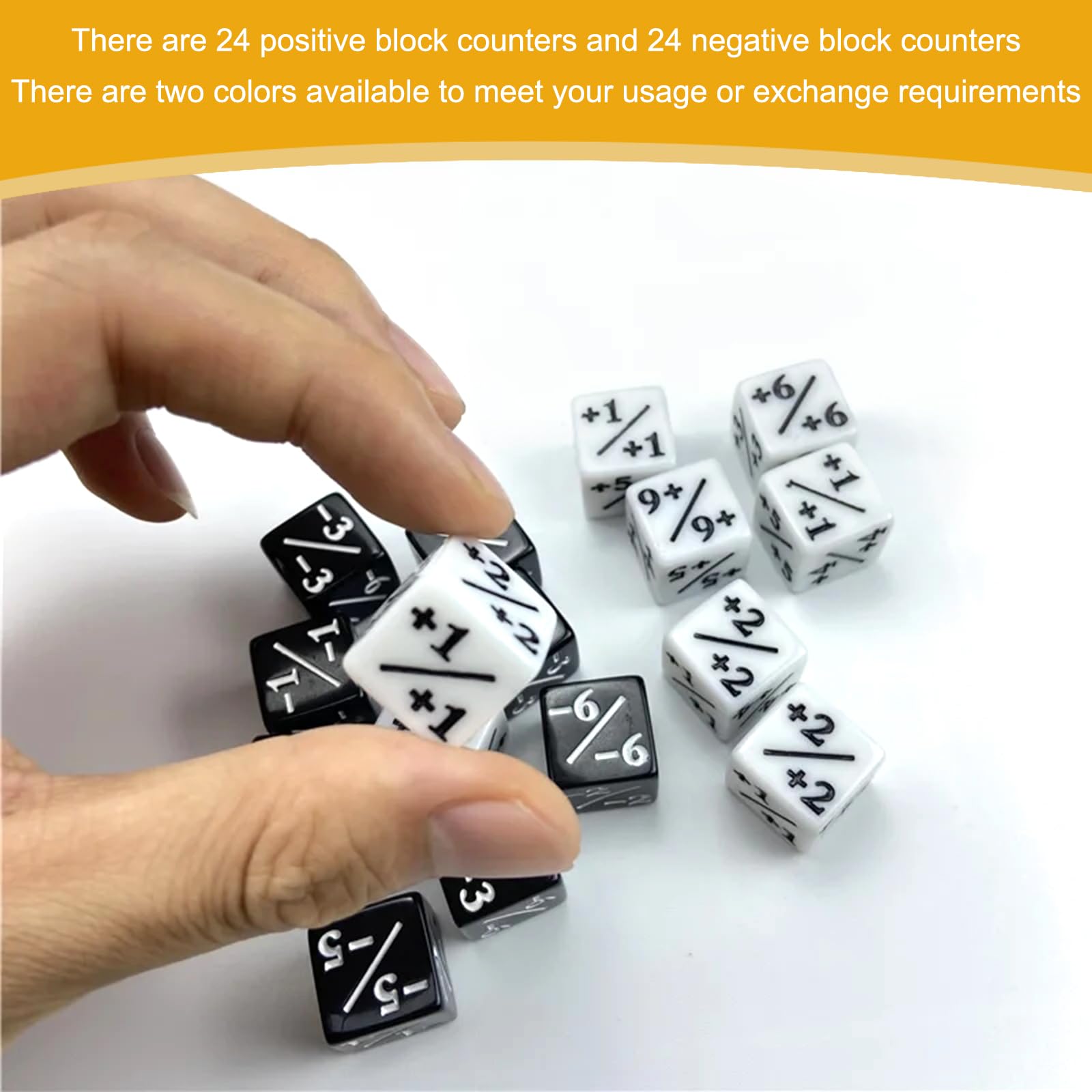 48 Pièces Compteurs de Dés de Jeton Token Dice D6 avec Sacs de Rangement Compatible avec MTG, CCG, Accessoire de Jeu de Cartes, 2 Couleurs