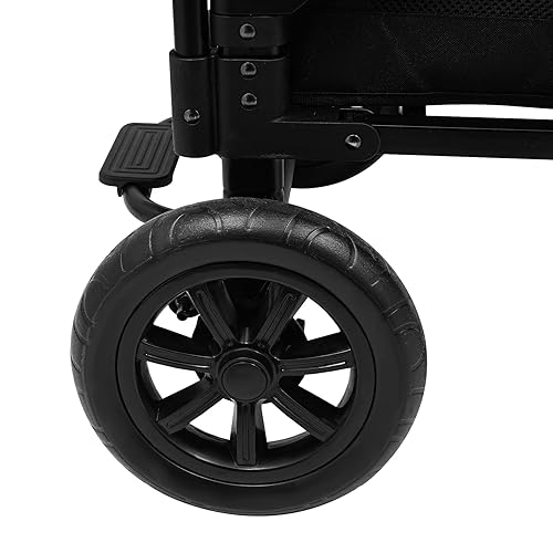 Miniatura 6 de Cochecito de 2 asientos para niños, carrito todoterreno de 4 ruedas con arnés de 5 puntos y parasol para niños, carrito plegable doble con mango