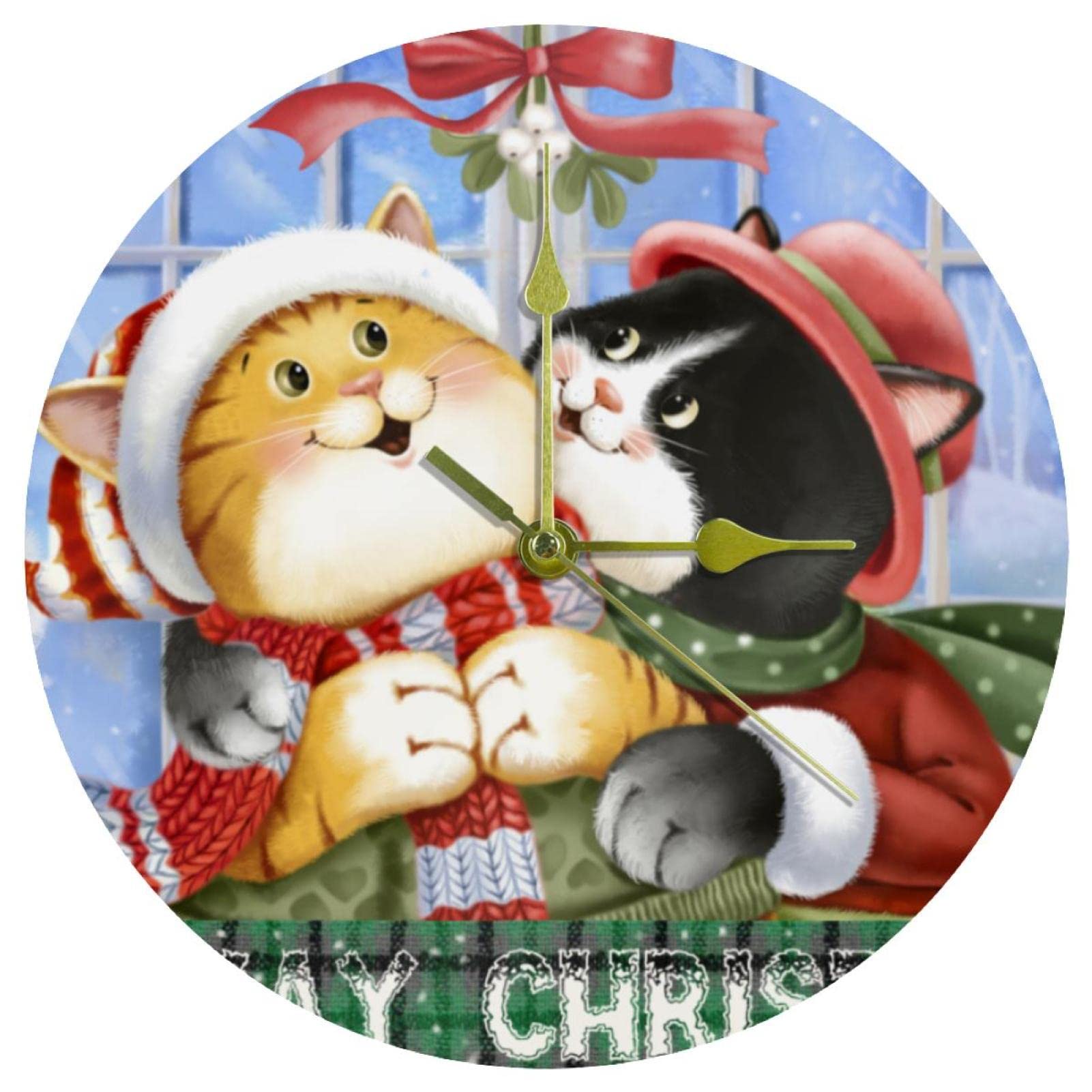 Horloge murale ronde Meoway pour décorer une chambre d'enfant sans bruit