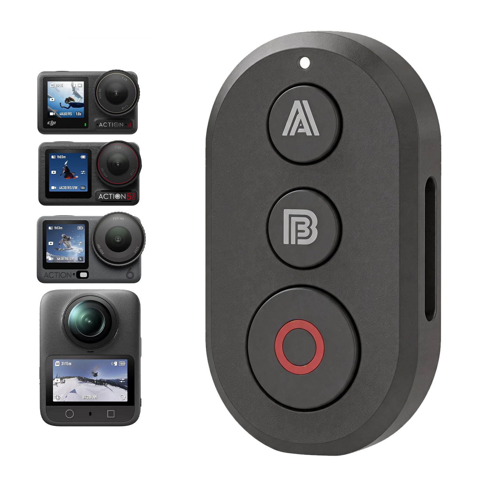 Télécommande Bluetooth pour DJI Action 6/5 Pro/4/Osmo 360, portée de 35 m, Télécommande sans Fil pour caméras d'action, Remote Bluetooth Rechargeable, Suivi précis des mouvements