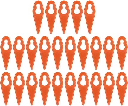 25PCS Plastic Trimming Blade, Lawn Mower Cutting Replacement Blades, Trim Accessories, for GT Series, ABS Lightweight Material, Glossy Appearance, Long Service Life Orange