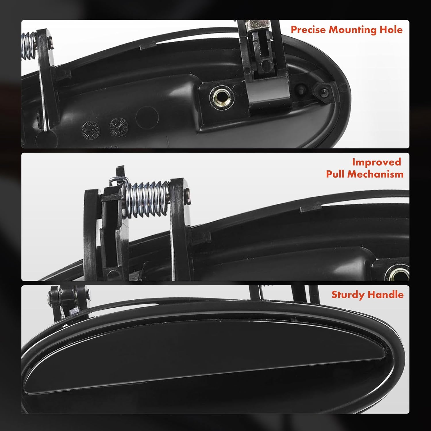 A-Premium Front or Rear Right Passenger Side Exterior Door Handle Compatible with Chevrolet Impala 2000-2005, Monte Carlo 2004-2005 & Buick Regal 2003-2004, Century & Pontiac Grand Prix, Smooth Black