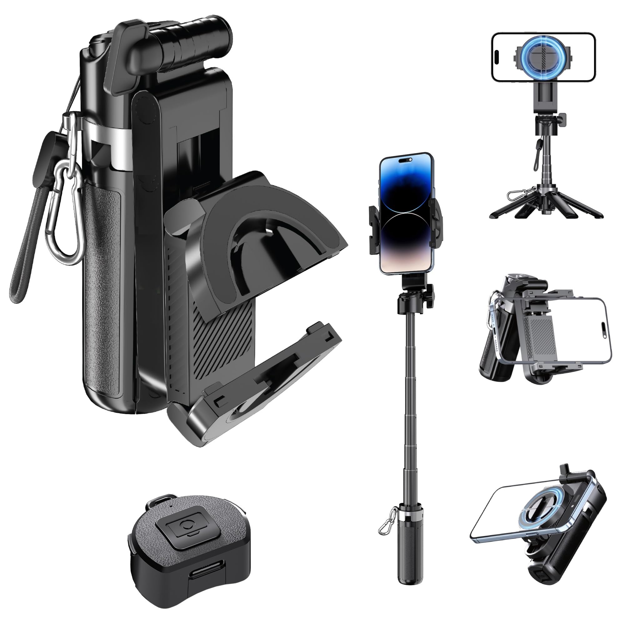 UltraProlink Snap-Z Two Mini Selfie Stick & Tripod | World’s Smallest 13cm Foldable Selfie Stick | MagSafe + Clamp Holder | 42cm Extendable | BT Remote | Lightweight 194g | Android & iOS Compatible-image-22