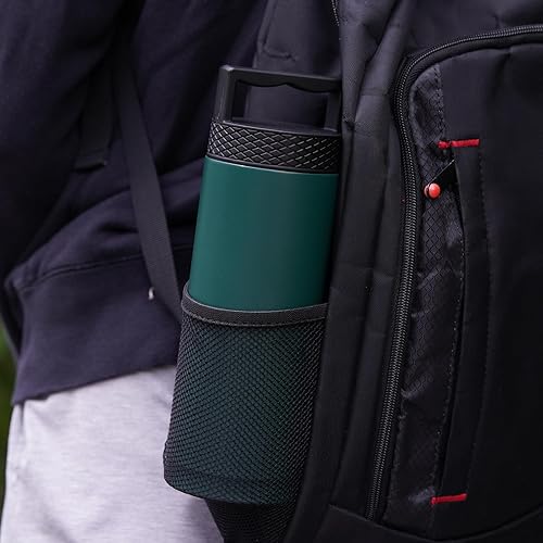 Miniatura 6 de BJPKPK Botellas de agua aisladas, aptas para lavavajillas, botella de agua de 18 onzas con asa, a prueba de fugas, sin BPA, jarra de acero