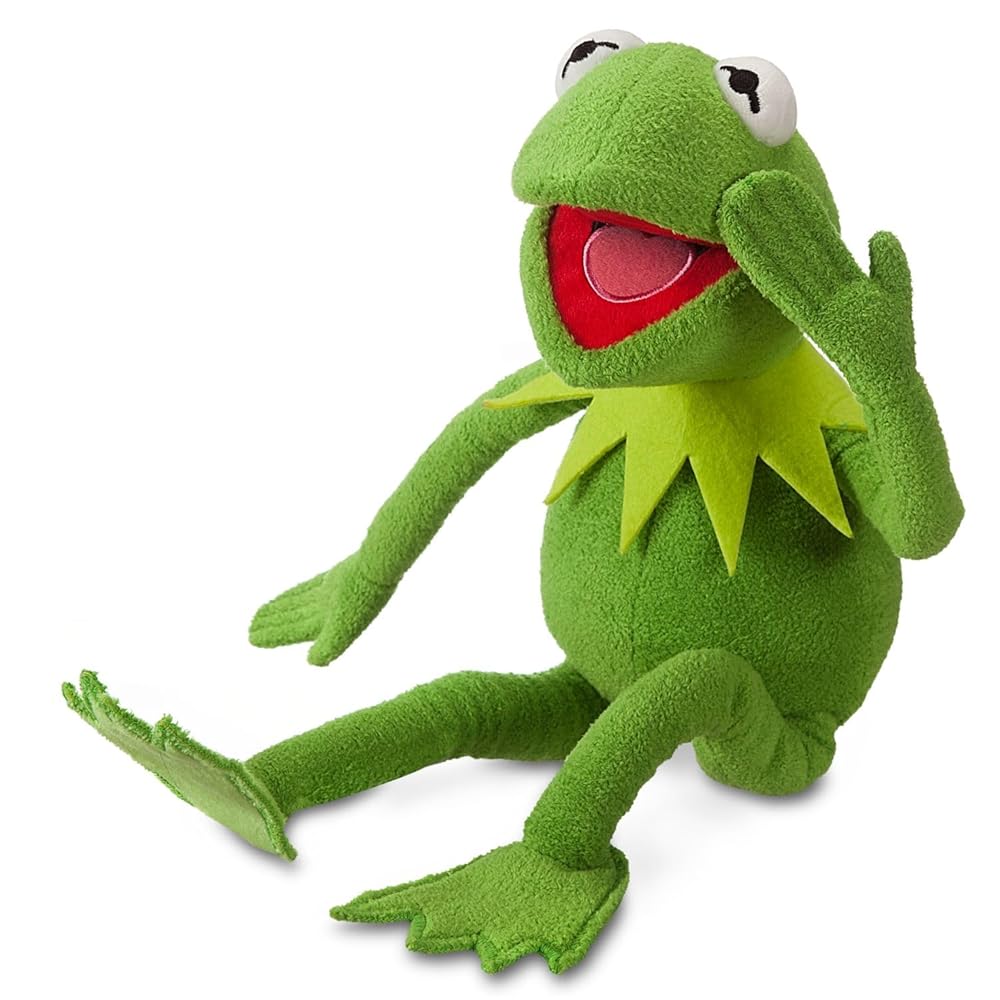 Disney Store Kermit Medium Soft Toy for Kids, Cuddly Character with Fuzzy Texture and Embroidered Details, Disney Plushy Suitable for All Ages