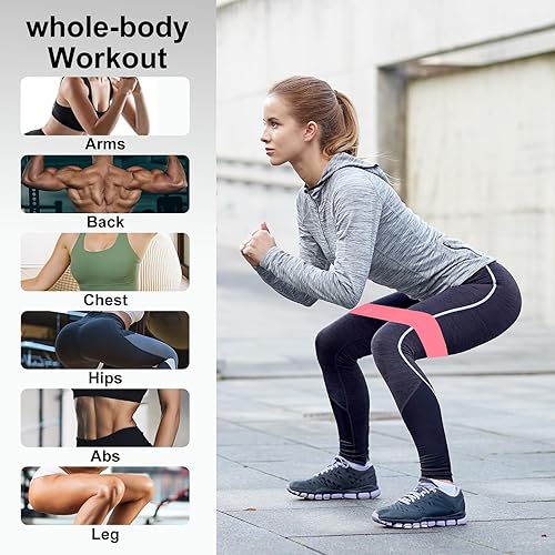 Miniatura 4 de Juego de bandas de resistencia, bandas de ejercicio de resistencia con guía de instrucciones y bolsa de transporte, bandas de ejercicio de látex
