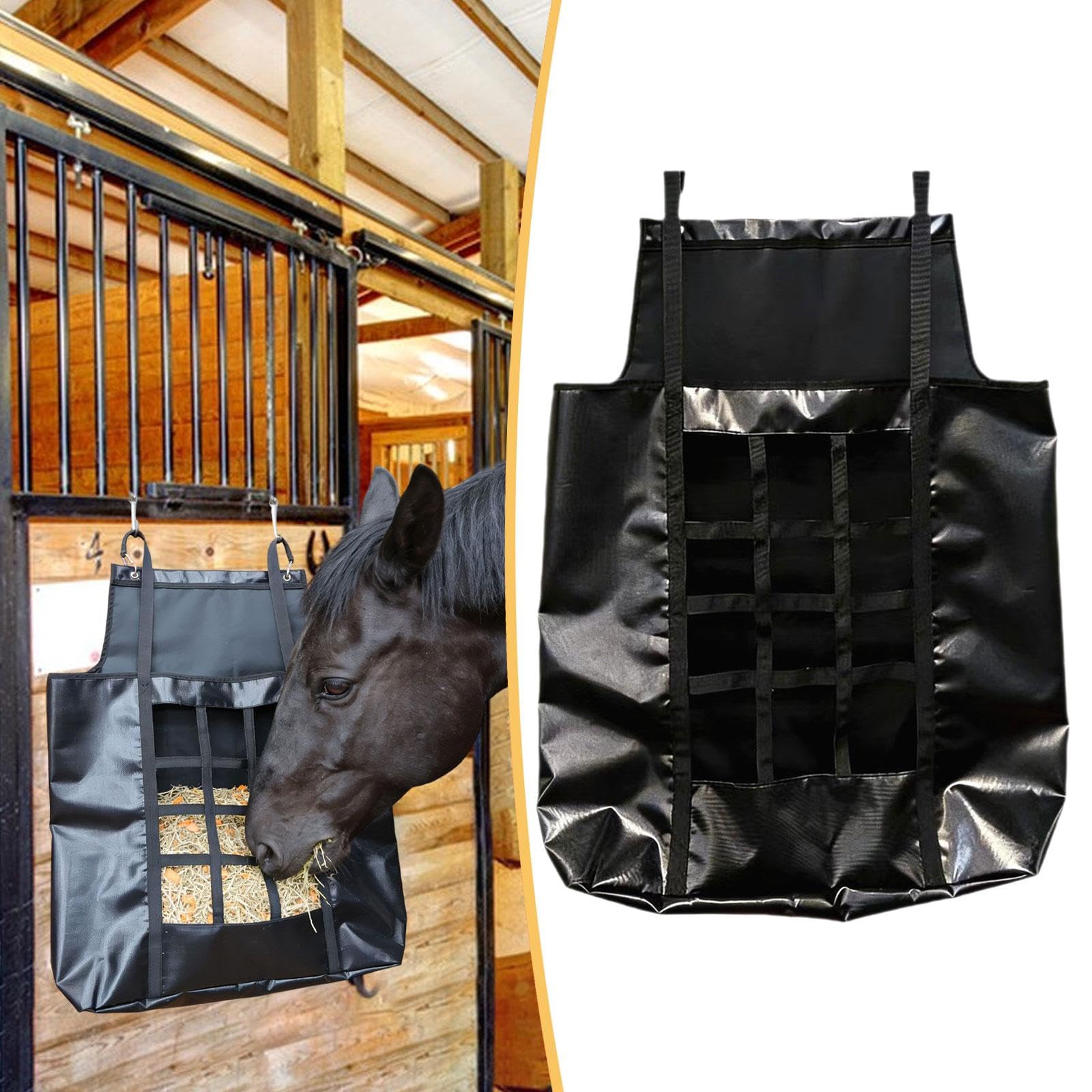 Heutasche Pferd Heunetz Hängesack Futtertasche aus Langlebigem Oxford-Tuch mit Langsamem Fresssystem für Stall Weide Transport Reitveranstaltung