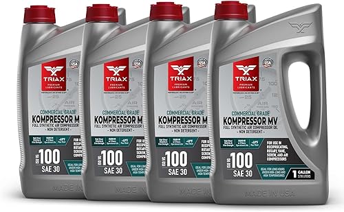 Vista 14 de TRIAX Kompressor MV 100 SAE 30, aceite para compresor de aire totalmente sintético, multi-Vis, para rotativo, paleta, tornillo y recíproco, grado