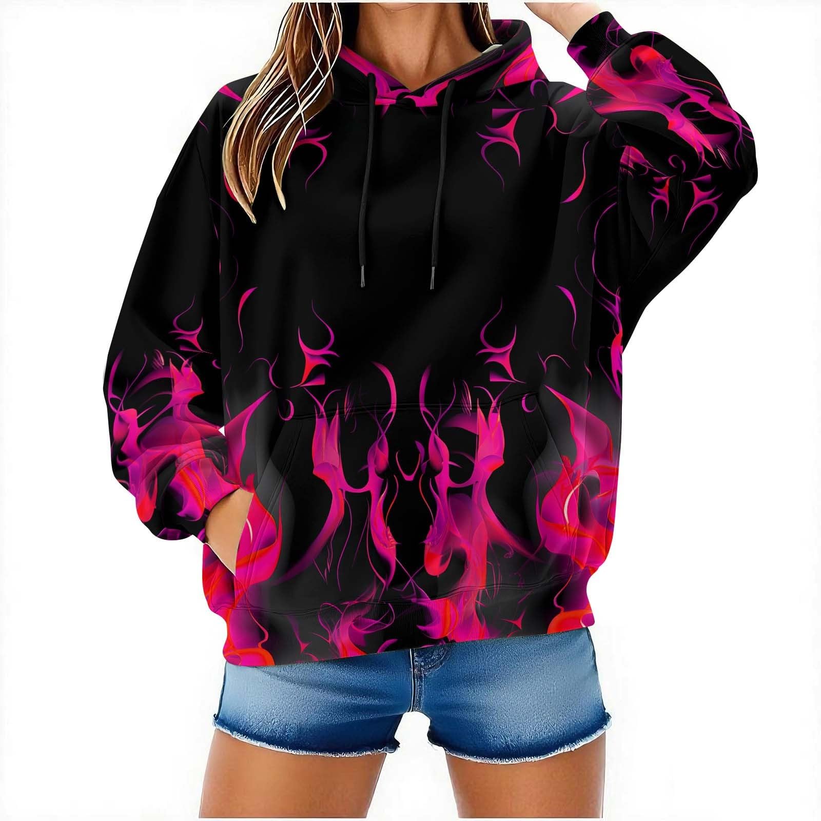 Sweat à Capuche Femme Slim Fit Hoodie Classique Sweat-Shirt Col Rond Outerwear Chic Streetwear Classique aux Couleurs Assorties Veste à Manches Longues Haut Couleur Unie Quotidien Automne Vêtements