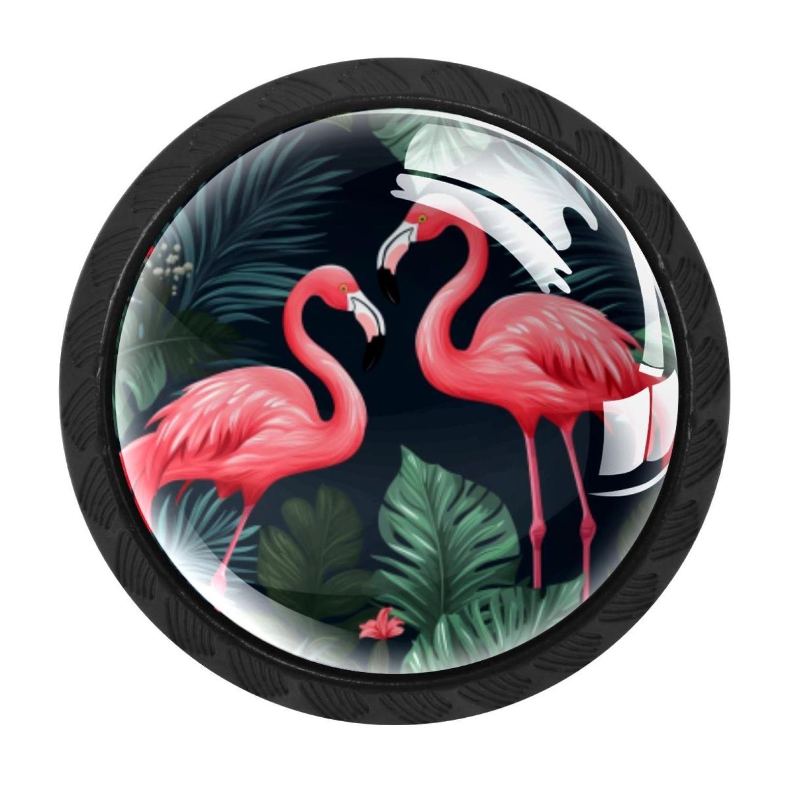 Chenzzzz Multicolored 03 Flamingo Rainforest Cabinet Knobs 4 Pieces Drawer Kitchen Cabinets Dresser Cupboard Wardrobe Unique Pulls Handles
