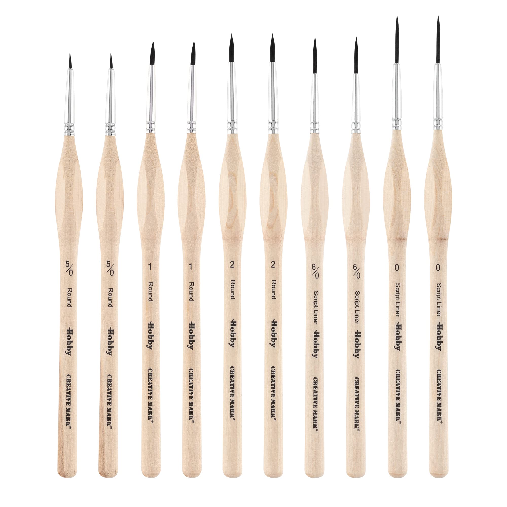 Creative Mark Einweg-Detail-Pinsel – Einweg-Hobby-Pinsel für den einmaligen Gebrauch, Malerei, Pommissionen, Lehrer, Klassenzimmer und mehr. – Set mit 10 Stück