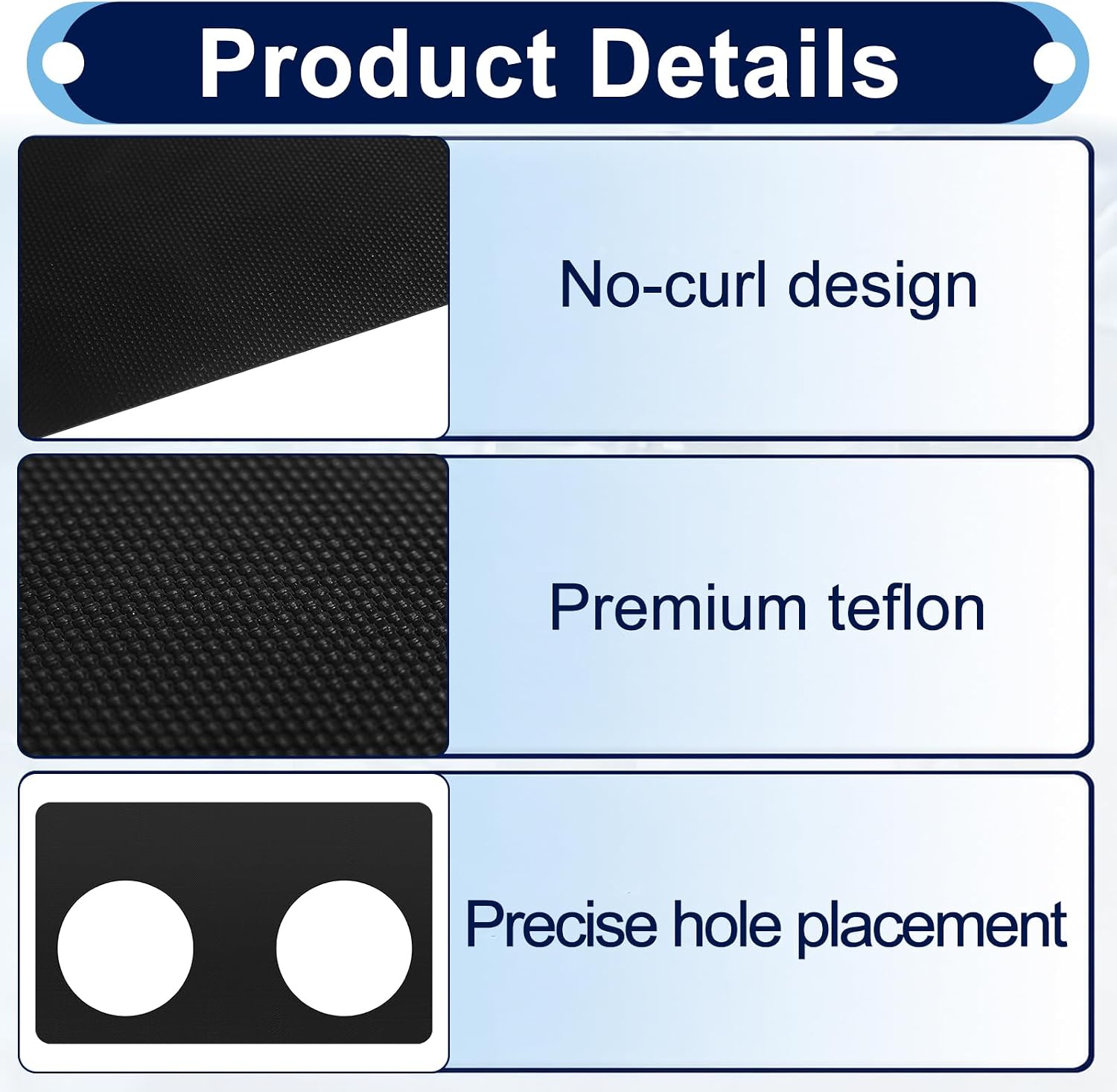 3Pcs Stove Bottom Protector Compatible with LG LRGN6325X, Premium Plus Series, 0.3mm Thick Reusable Gas Stove Top Covers, Easy to Cut to the Desired Size and Easy to Clean