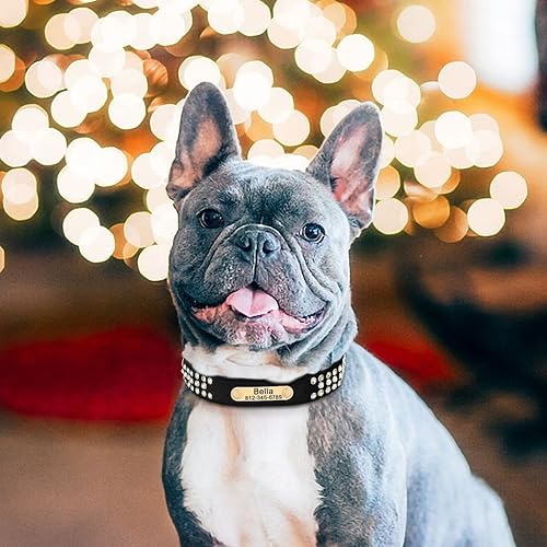 Miniatura 3 de Beirui Collar de perro de terciopelo suave con diamantes de imitación para mayor comodidad y seguridad, collar de perro personalizado con perlas